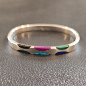 Colorful Enamel Silver Women's Ring